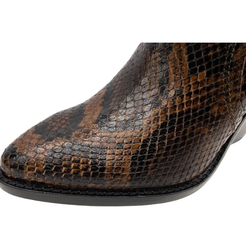 Ash Brown Snake Python Esquire Pointed Toe Leathe… - image 9